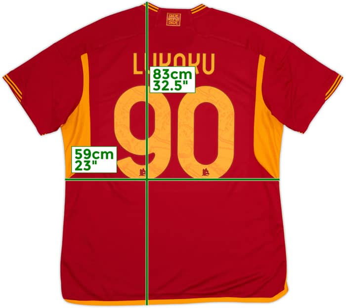 2023-24 Roma Home Shirt Lukaku #90 - 8/10 - (XL)