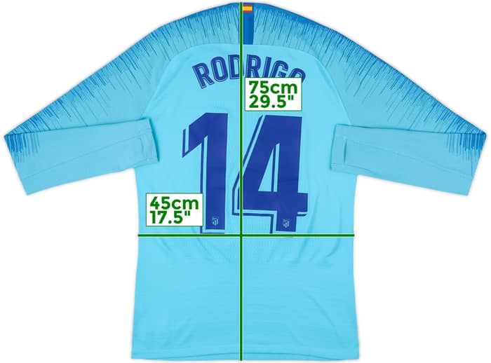 2018-19 Atletico Madrid Player Issue Away L/S Shirt Rodrigo #14 - 10/10 - (M)