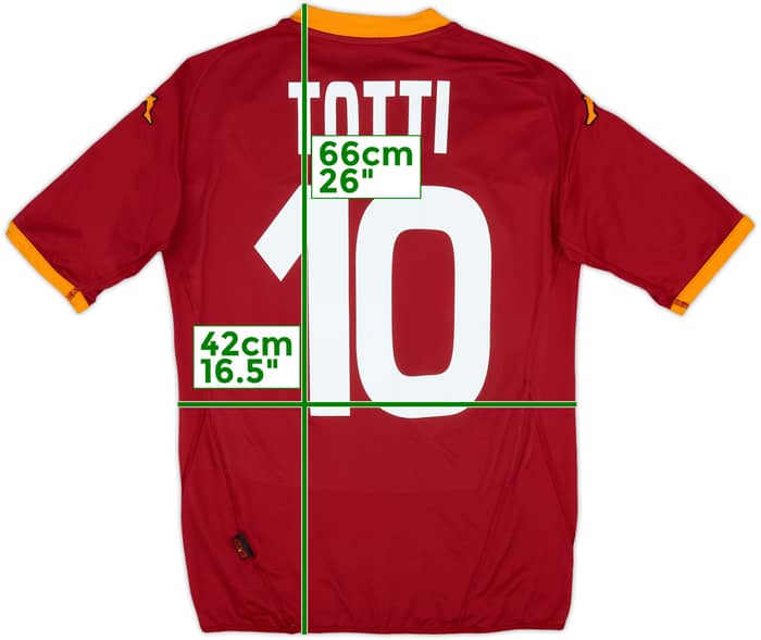 2007-08 Roma Home Shirt Totti #10 - 8/10 - (M)