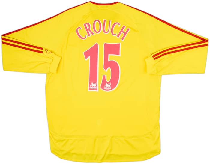 2006-07 Liverpool Player Issue Away L/S Shirt Crouch #15 - 6/10 - (XL)