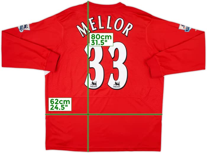 Camiseta L/S de local del Liverpool 2004-06 Mellor #33 - 6/10 - (XL)