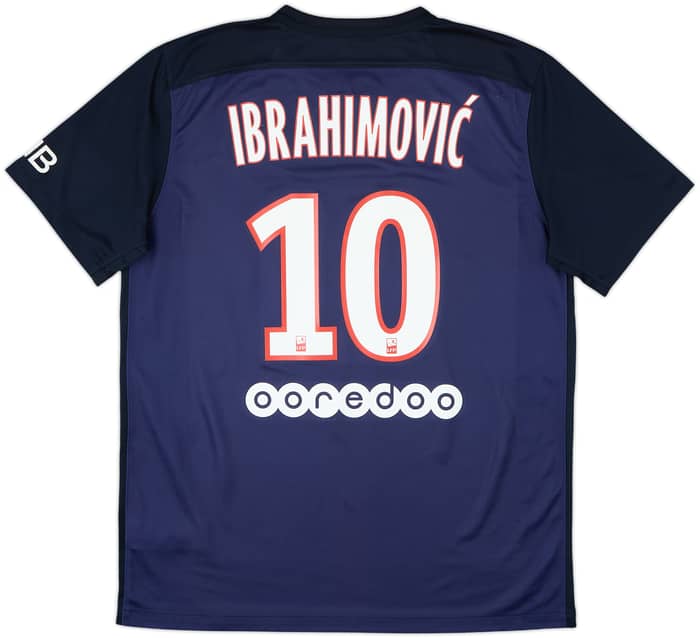 2015-16 Paris Saint-Germain Home Shirt Ibrahimovic #10 - 8/10 - (L)