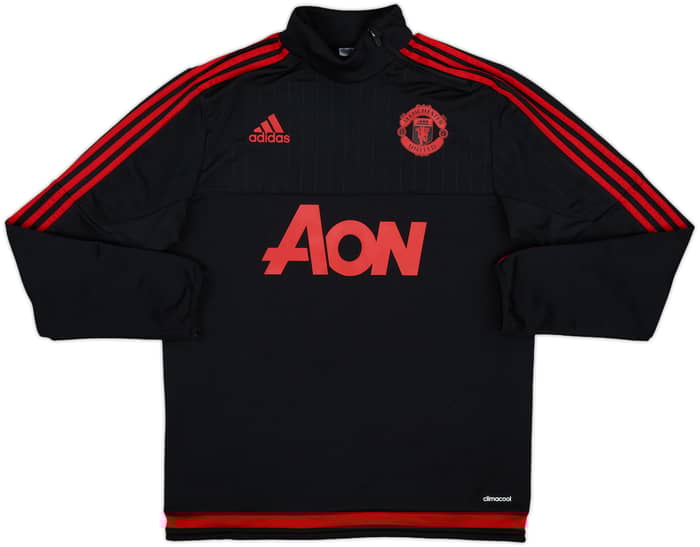 2015-16 Manchester United adidas 1/4 Zip Drill Top - 9/10 - (M)
