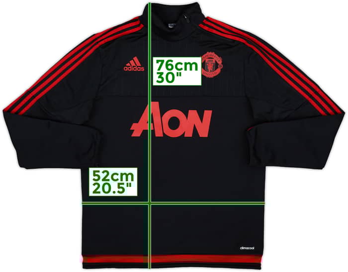 2015-16 Manchester United adidas 1/4 Zip Drill Top - 9/10 - (M)