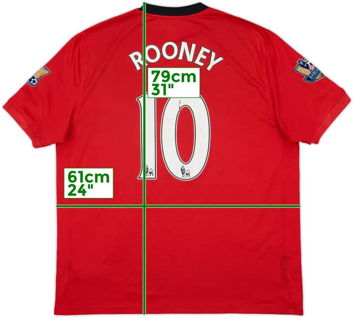 2009-10 Manchester United Home Shirt Rooney #10 - 5/10 - (XL)