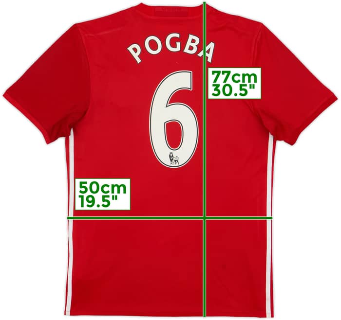 2016-17 Manchester United Home Shirt Pogba #6 - 7/10 - (M)