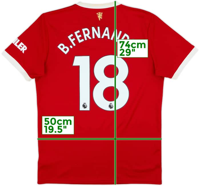2021-22 Manchester United Home Shirt B.Fernandes #18 - 5/10 - (M)