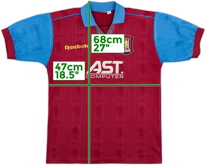 1995-97 Aston Villa Home Shirt - 7/10 - (Y)