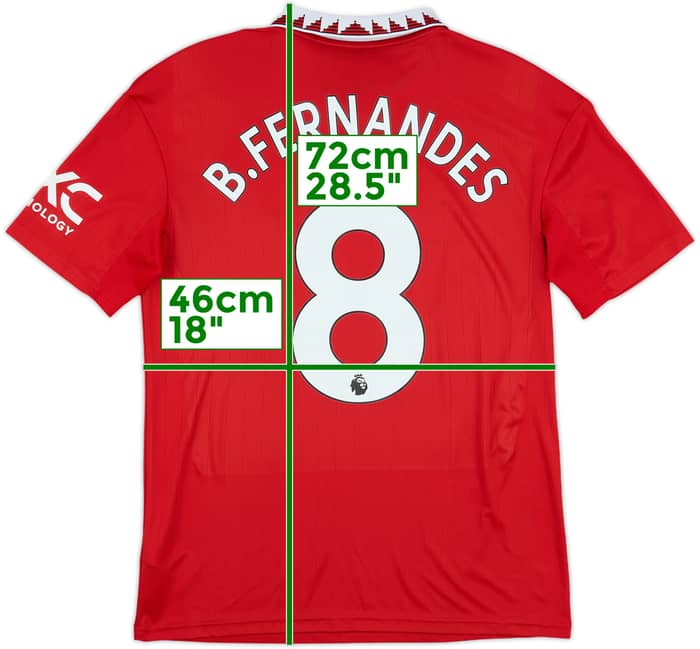 2022-23 Manchester United Home Shirt B.Fernandes #8 - 7/10 - (XL.Boys)