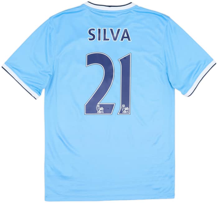 2013-14 Manchester City Home Shirt Silva #21 - 8/10 - (S)