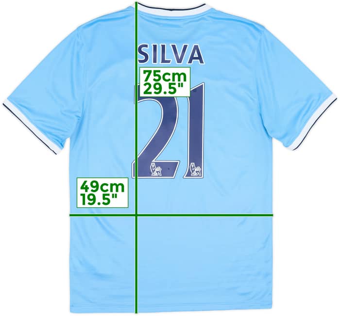 2013-14 Manchester City Home Shirt Silva #21 - 8/10 - (S)