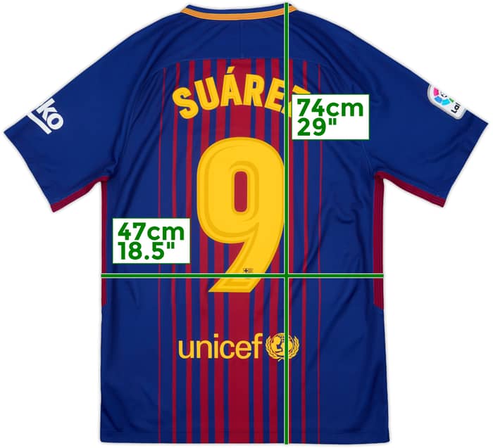 2017-18 Barcelona Home Shirt Suarez #9 - 10/10 - (S)