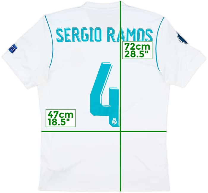 2017-18 Real Madrid Home Shirt Sergio Ramos #4 - 6/10 - (M)