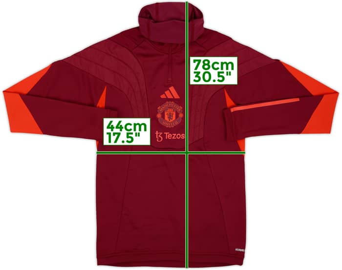 2022-23 Manchester United adidas 1/4 Zip Drill Top - 9/10 - (XS)