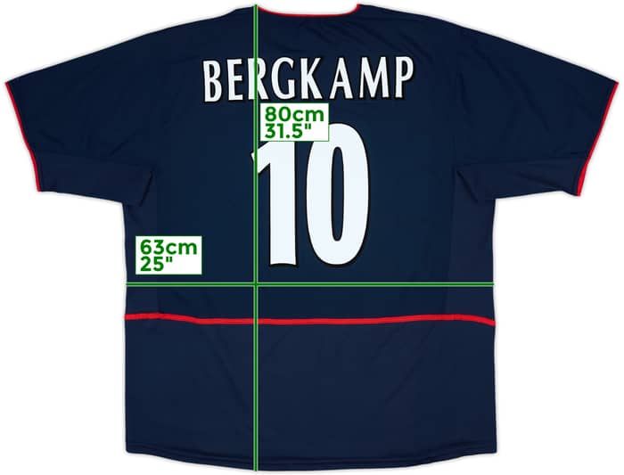 2002-04 Arsenal Away Shirt Bergkamp #10 - 9/10 - (XXL)