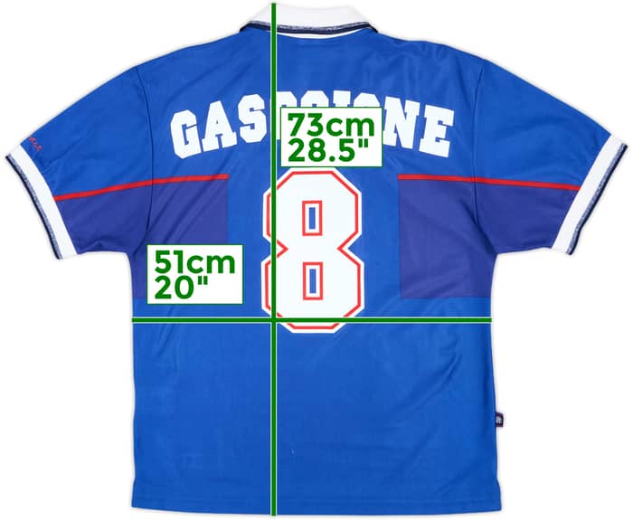 1997-99 Rangers Home Shirt Gascoigne #8 - 9/10 - (M)