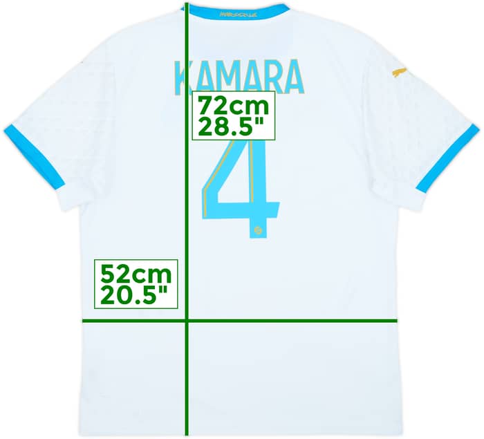 2020-21 Olympique Marseille Home Shirt Kamara #4 - 8/10 - (L)