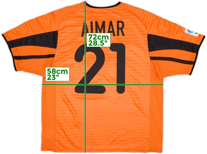 2001-02 Valencia Away Shirt Aimar #21 - 8/10 - (L)