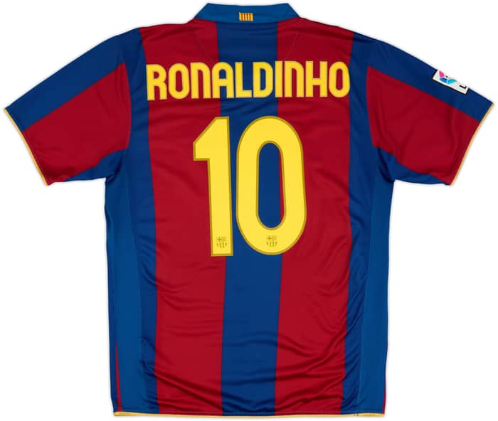 2007-08 Barcelona Home Shirt Ronaldinho #10 - 6/10 - (L)