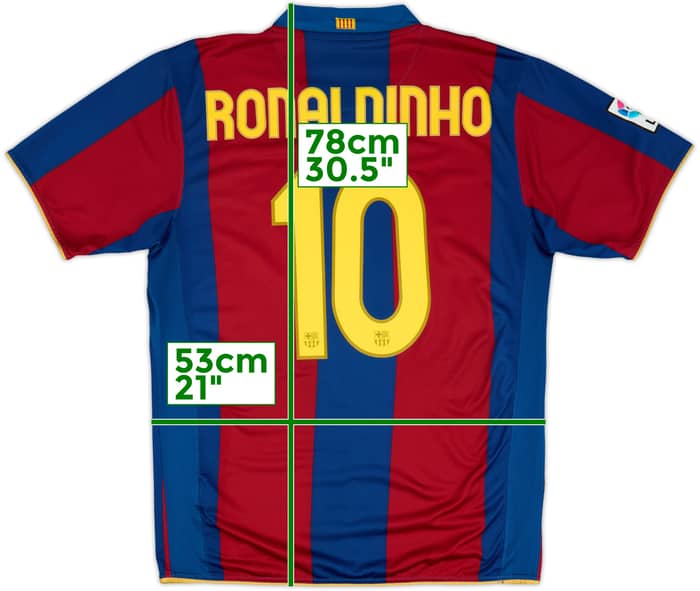 2007-08 Barcelona Home Shirt Ronaldinho #10 - 6/10 - (L)