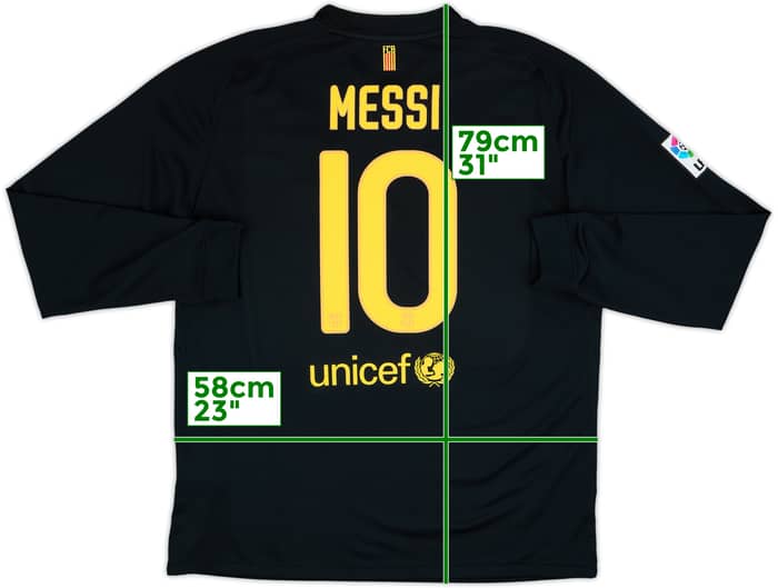 2011-12 Barcelona Away L/S Shirt Messi #10 - 9/10 - (XL)