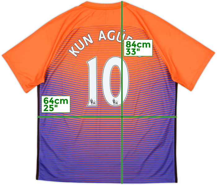 2016-17 Manchester City Third Shirt Kun Aguero #10 - 9/10 - (XXL)