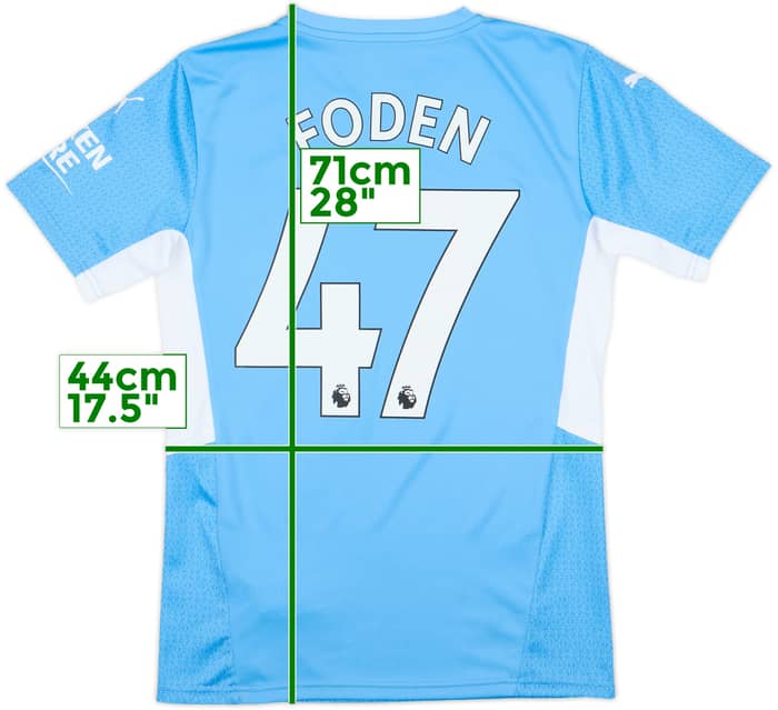 2021-22 Manchester City Home Shirt Foden #47 - 9/10 - (S)