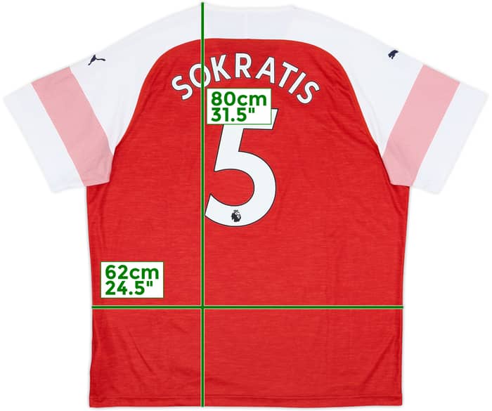 2018-19 Arsenal Home Shirt Sokratis #5 - 8/10 - (XXL)