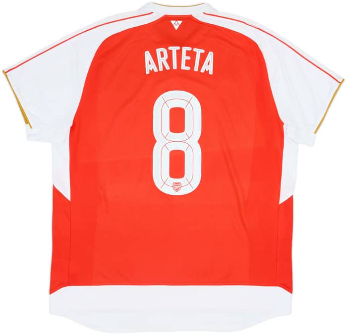 2015-16 Arsenal Home Shirt Arteta #8 - 8/10 - (XXL)