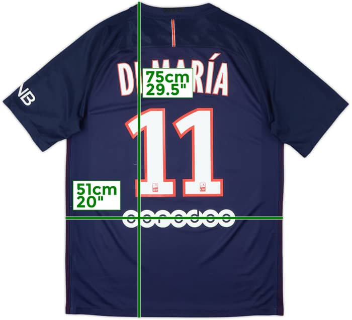 2016-17 Paris Saint-Germain Home Shirt Di Maria #11 - 8/10 - (M)