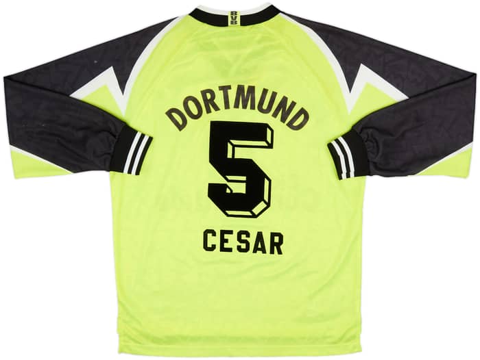 1995-96 Borussia Dortmund Home L/S Shirt Cesar #5 - 6/10 - (L)