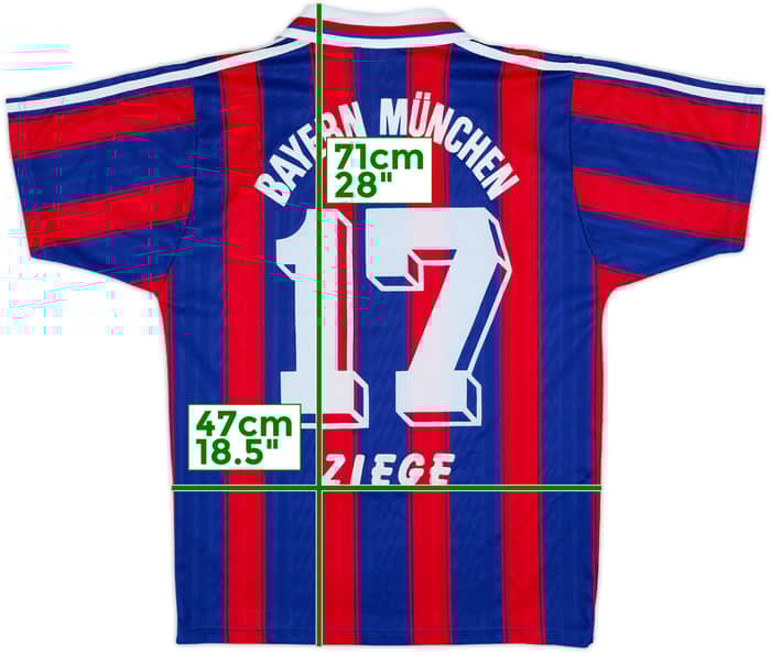 1995-97 Bayern Munich Home Shirt Ziege #17 - 8/10 - (S)