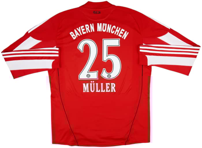 2010-11 Bayern Munich Home L/S Shirt Muller #25 - 6/10 - (XL)