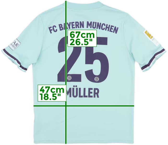 2018-19 Bayern Munich Away Shirt Muller #25 - 6/10 - (XL.Boys)