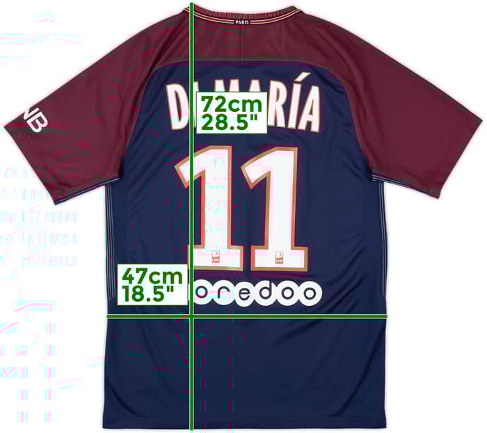 2017-18 Paris Saint-Germain Home Shirt Di Maria #11 - 9/10 - (S)