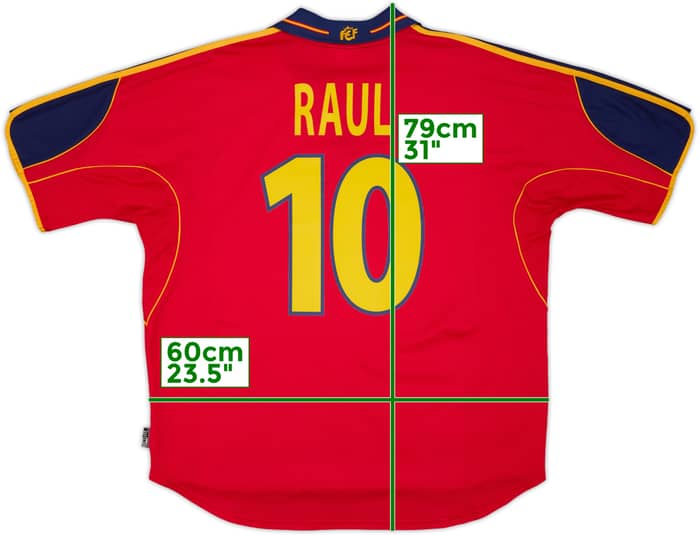 1999-02 Spain Home Shirt Raul #10 - 8/10 - (XL)