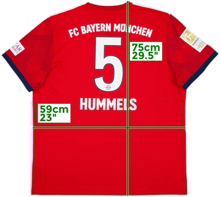 2018-19 Bayern Munich Home Shirt Hummels #5 - 7/10 - (XL)