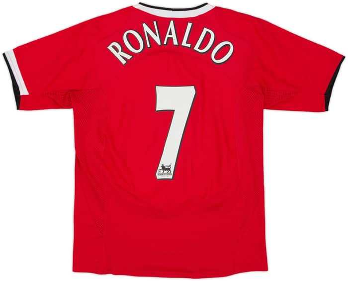 2004-06 Manchester United Home Shirt Ronaldo #7 - 8/10 - (XL.Boys)