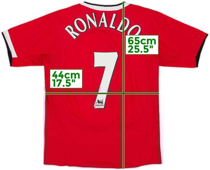 2004-06 Manchester United Home Shirt Ronaldo #7 - 8/10 - (XL.Boys)