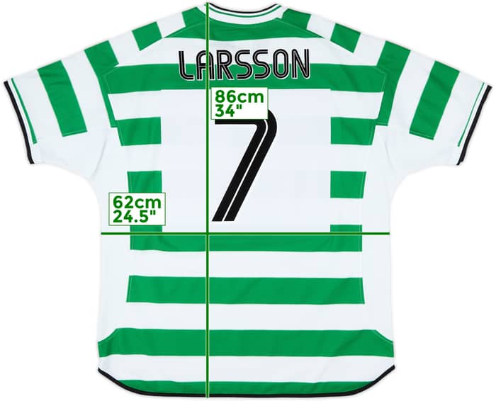 2001-03 Celtic Home Shirt Larsson #7 - 8/10 - (XXL)