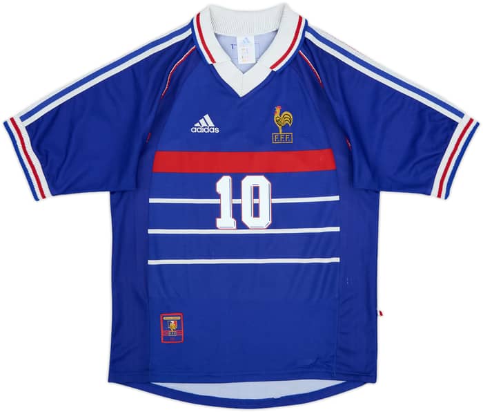 1998-00 France Home Shirt Zidane #10 - 8/10 - (S)