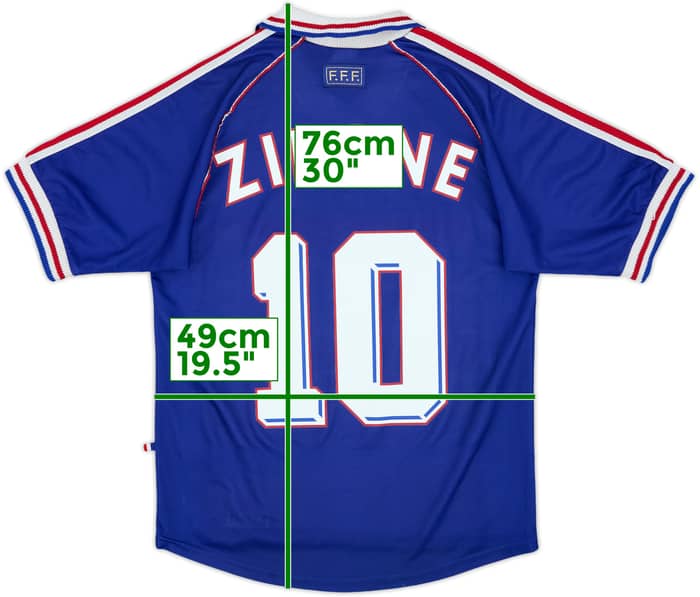 1998-00 France Home Shirt Zidane #10 - 8/10 - (S)