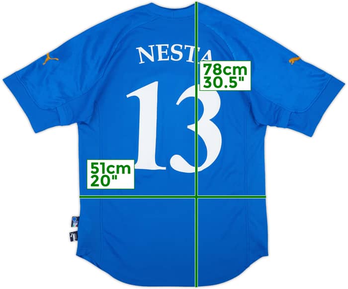 2004-06 Italy Home Shirt Nesta #13 - 9/10 - (L)