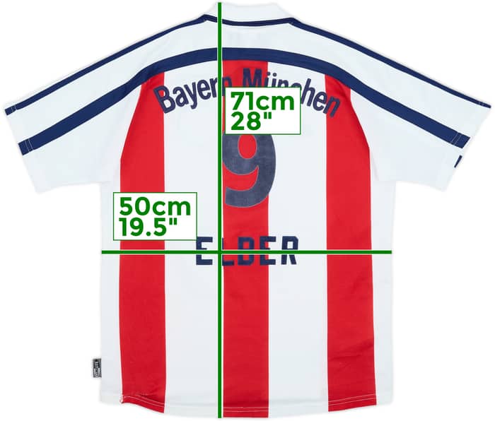 2000-01 Bayern Munich Away Shirt Elber #9 - 6/10 - (XL.Boys)