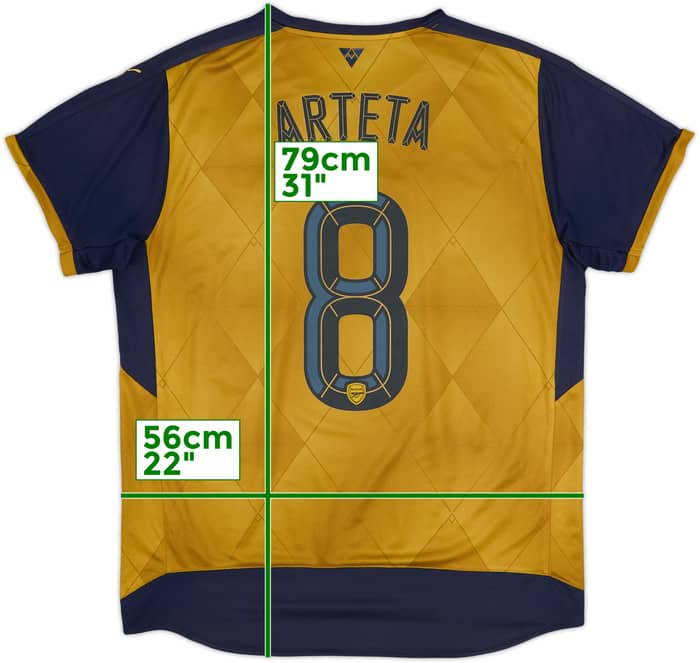 2015-16 Arsenal Away Shirt Arteta #8 - 7/10 - (L)