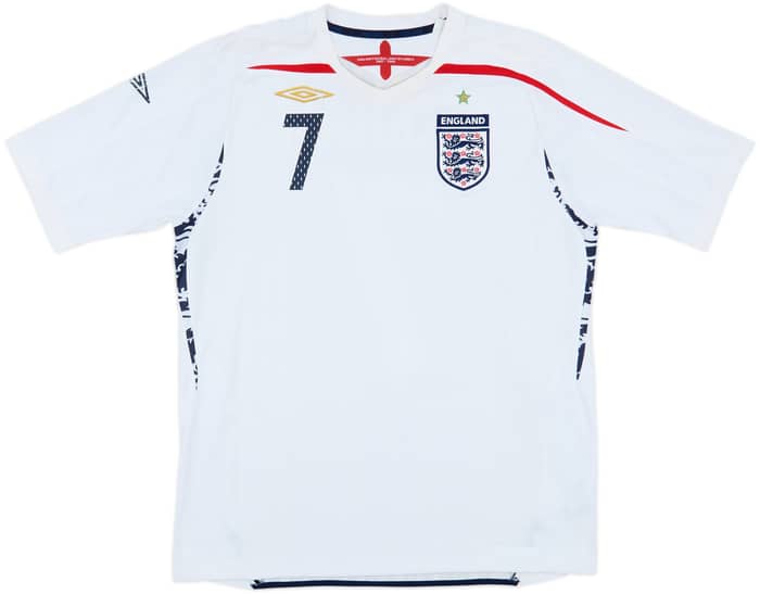 2007-09 England Home Shirt Beckham #7 - 5/10 - (L)