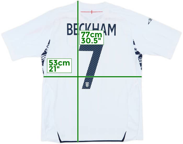 2007-09 England Home Shirt Beckham #7 - 5/10 - (L)