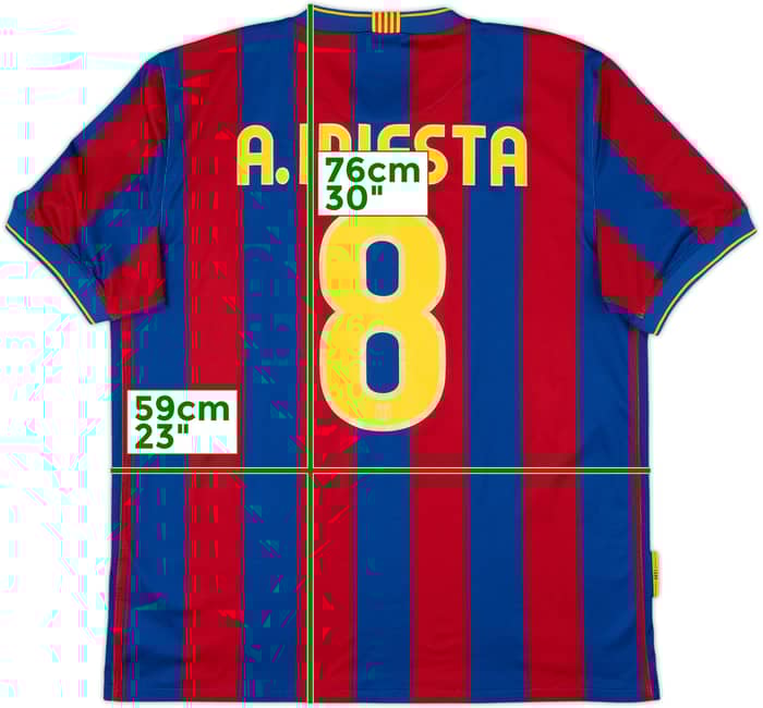 2009-10 Barcelona Home Shirt A.Iniesta #8 - 10/10 - (L)