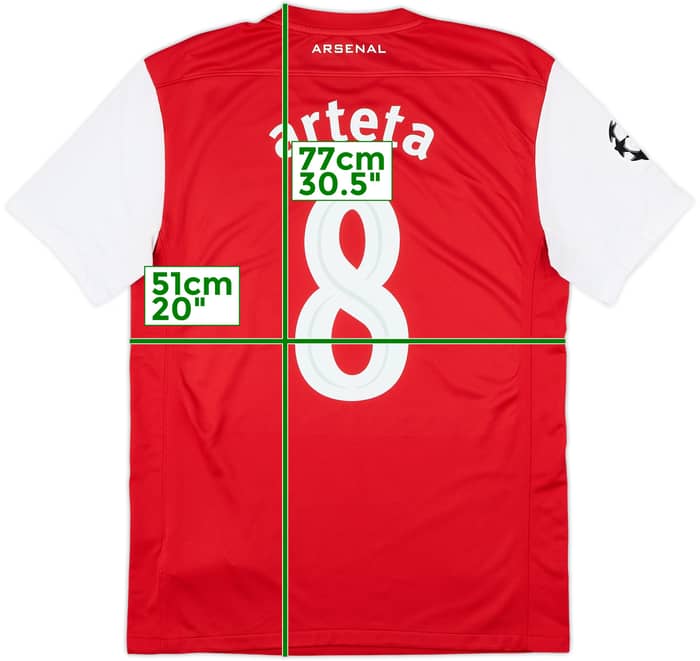 2011-12 Arsenal Home Shirt Arteta #8 - 8/10 - (M)