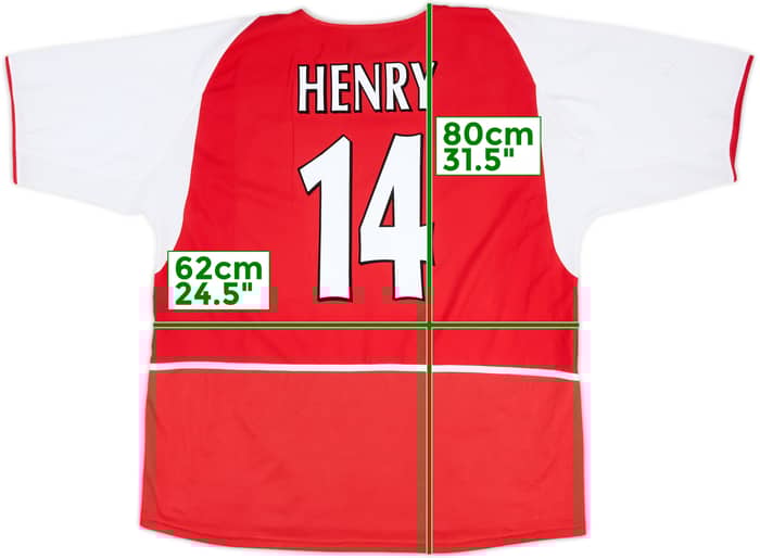 2002-04 Arsenal Home Shirt Henry #14 - 7/10 - (XXL)